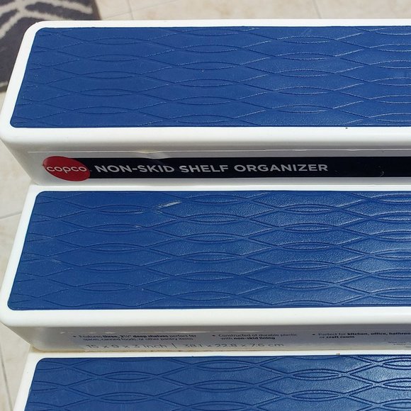 Copco Non Skid Shelf Organizer  15 X 9 X 3 NAVY BLUE 3 Tiers - Picture 6 of 10